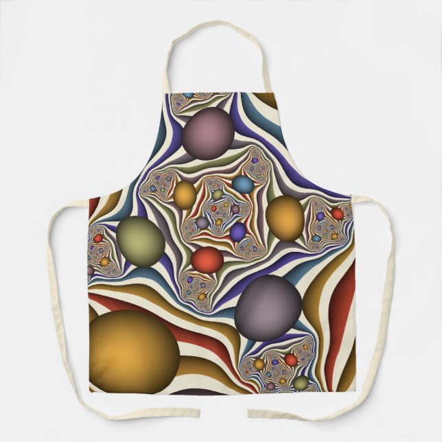 Farbenfrohe moderne Kunst des Abstrakten Fraktals Schürze (Vorderseite)