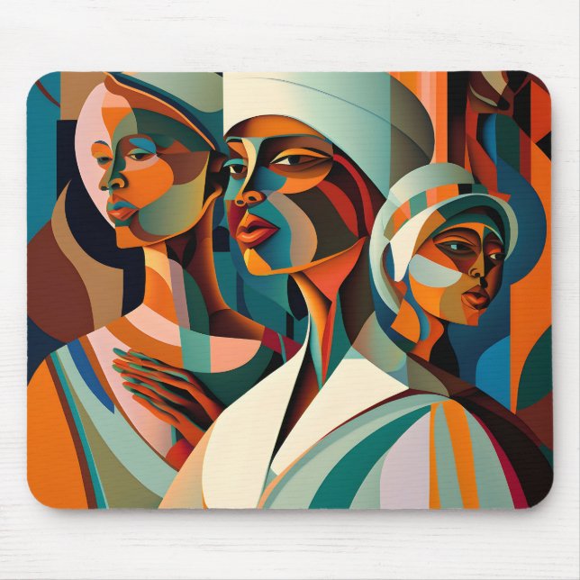 Farbenfrohe moderne Kunstgalerie Mousepad (Vorne)