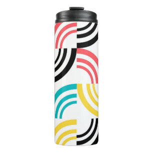 Farbenfrohe, moderne, lustige, fröhliche geometris thermosbecher