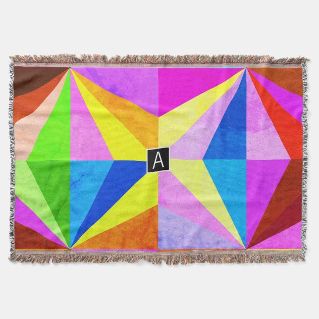 Farbenfrohe moderne mehrfarbige geometrische Geome Decke (Vorderseite)