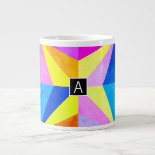 Farbenfrohe moderne mehrfarbige geometrische Geome Jumbo-Tasse