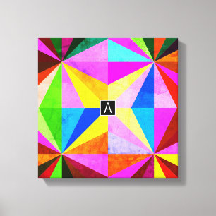 Farbenfrohe moderne mehrfarbige geometrische Geome Leinwanddruck