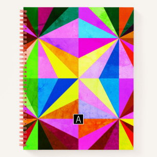 Farbenfrohe moderne mehrfarbige geometrische Geome Notizbuch