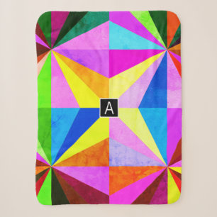 Farbenfrohe moderne mehrfarbige geometrische Geome Sherpadecke