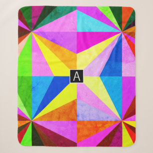 Farbenfrohe moderne mehrfarbige geometrische Geome Sherpadecke
