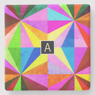 Farbenfrohe moderne mehrfarbige geometrische Geome Steinuntersetzer