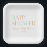 Farbenfrohe moderne Minimal Minimalistische Babydu Pappteller<br><div class="desc">Dies sind farbenfrohe,  moderne Minimal Minimalistische Baby Duschpapier Teller!</div>