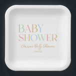 Farbenfrohe moderne Minimal Minimalistische Babydu Pappteller<br><div class="desc">Dies sind farbenfrohe,  moderne Minimal Minimalistische Baby Duschpapier Teller!</div>