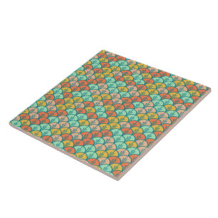 Farbenfrohe moderne moderne geometrische Fischskal Fliese