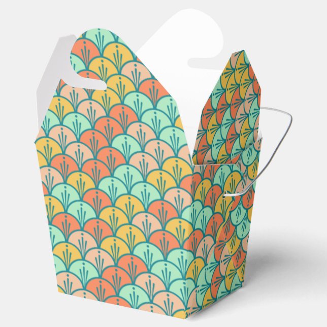 Farbenfrohe moderne moderne geometrische Fischskal Geschenkschachtel (Geöffnet)