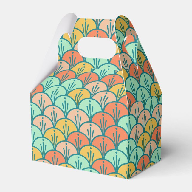 Farbenfrohe moderne moderne geometrische Fischskal Geschenkschachtel (Vorderseite)