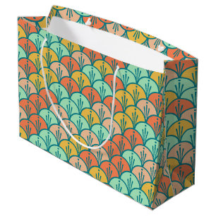 Farbenfrohe moderne moderne geometrische Fischskal Große Geschenktüte