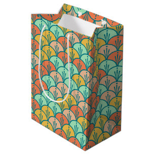 Farbenfrohe moderne moderne geometrische Fischskal Mittlere Geschenktüte