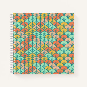 Farbenfrohe moderne moderne geometrische Fischskal Notizbuch