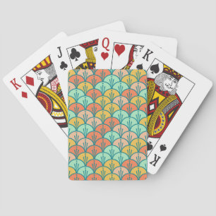 Farbenfrohe moderne moderne geometrische Fischskal Spielkarten