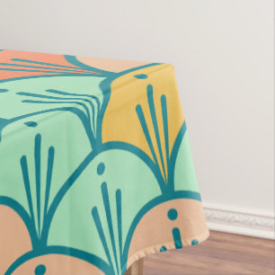 Farbenfrohe moderne moderne geometrische Fischskal Tischdecke