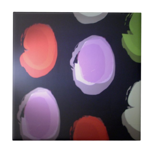 Farbenfrohe moderne Muster Polka Dot Art Printing Fliese (Vorderseite)