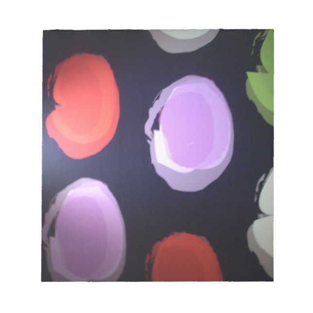 Farbenfrohe moderne Muster Polka Dot Art Printing Notizblock (Vorderseite)