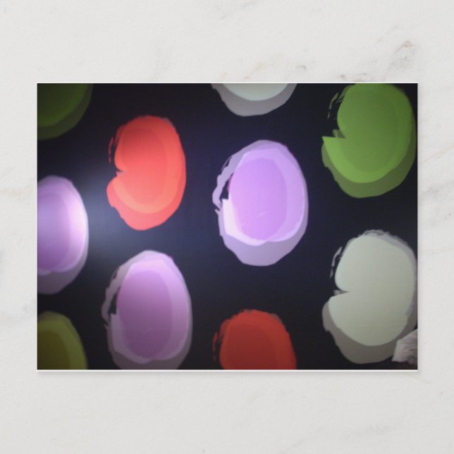 Farbenfrohe moderne Muster Polka Dot Art Printing Postkarte (Vorderseite)