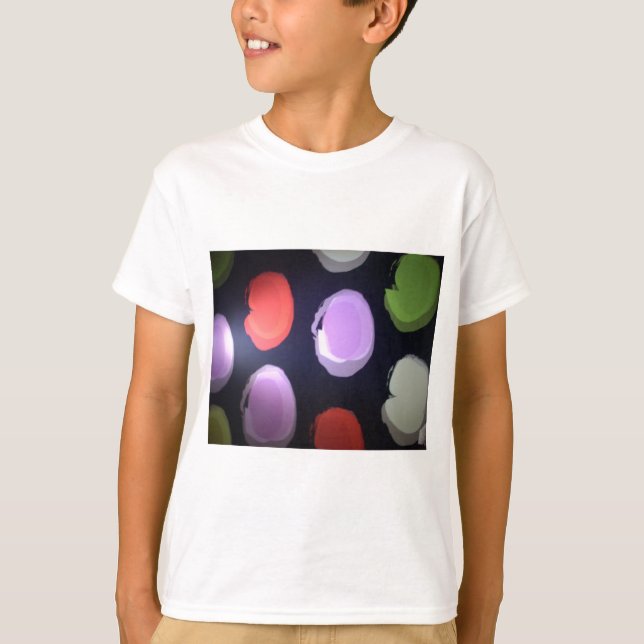 Farbenfrohe moderne Muster Polka Dot Art Printing T-Shirt (Vorderseite)