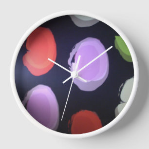 Farbenfrohe moderne Muster Polka Dot Art Printing Wanduhr
