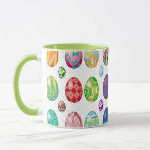 Farbenfrohe moderne Ostereier Muster   Urlaub Tasse