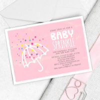 Farbenfrohe, moderne Pink Baby Girl Sprinkle Einla