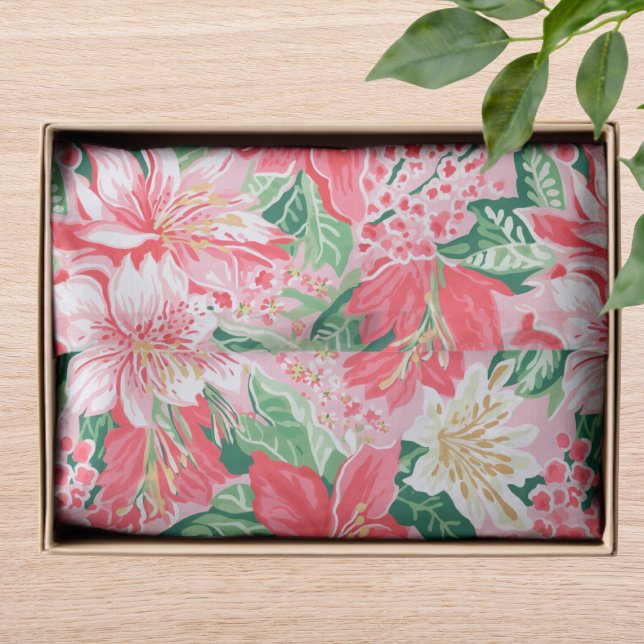 Farbenfrohe, moderne, preppy Winter Blume Weihnach Seidenpapier (Von Creator hochgeladen)