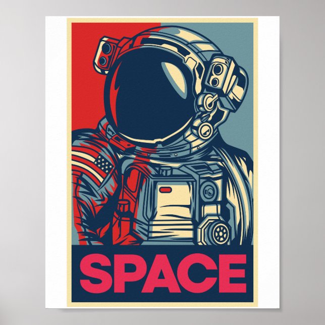Farbenfrohe moderne Raumfahrt Poster (Vorne)