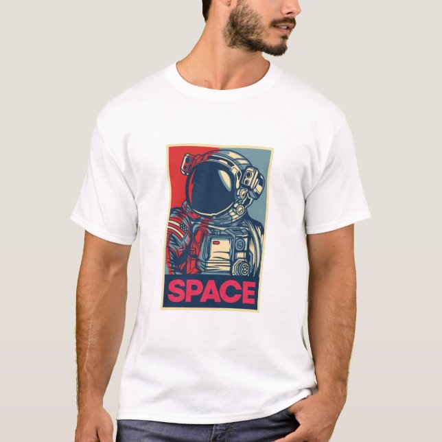 Farbenfrohe moderne Raumfahrt T-Shirt (Vorderseite)