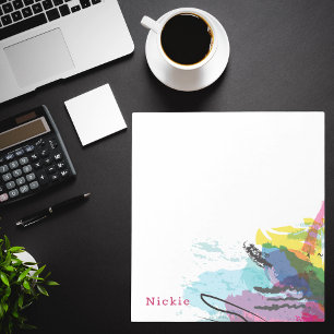 Farbenfrohe moderne Regenbogen Abstrakte Kunst Notizblock