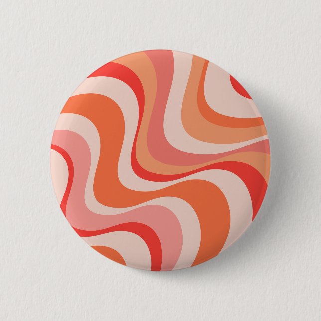 Farbenfrohe moderne Retro-Wellendesigns Button (Vorderseite)