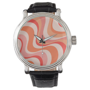 Farbenfrohe, moderne Retrowellen Armbanduhr