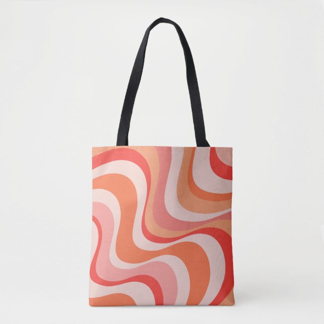 Farbenfrohe, moderne Retrowellen Tasche (Vorderseite)