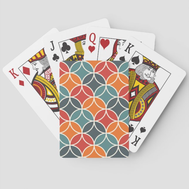 Farbenfrohe moderne Stilelemente aus dem Mittelalt Spielkarten (Rückseite)