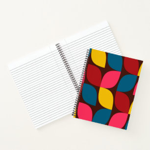 Farbenfrohe, moderne, trendige, urbane Blume Notizbuch
