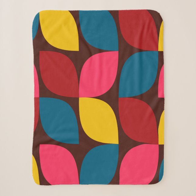 Farbenfrohe, moderne, trendige, urbane Blume Sherpadecke (Vorderseite)