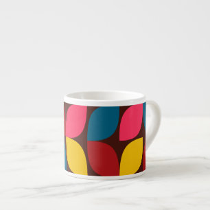 Farbenfrohe, moderne, trendige, urbane Blumenabstr Espressotasse