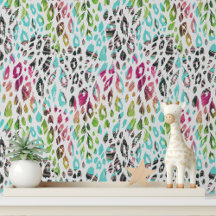 Farbenfrohe, moderne, tropische Leopardendruckmust