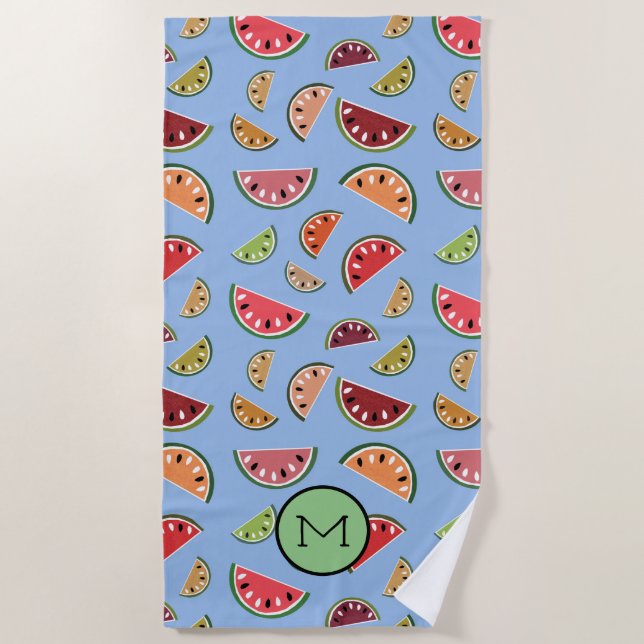 Farbenfrohe, moderne Watermelone-Muster Strandtuch (Vorderseite)