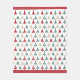 Farbenfrohe moderne Weihnachtsbaummuster Fleecedecke