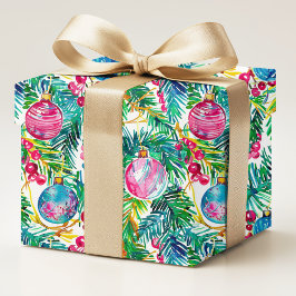 Farbenfrohe, moderne Weihnachtsdekorationen Geschenkpapier
