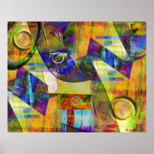 Farbenfrohe ModerneAbstract Geometric Art Poster