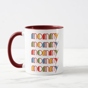 Farbenfrohe Mommy Letter Print Mother's Day Gesche Tasse