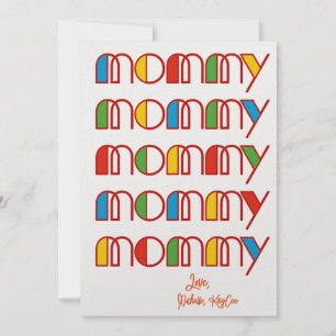 Farbenfrohe Mommy Stack Custom Mother's Day Card Einladung