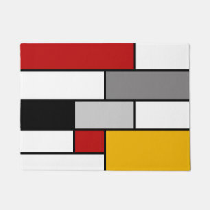 Farbenfrohe Mondrian-Inspiration Fußmatte