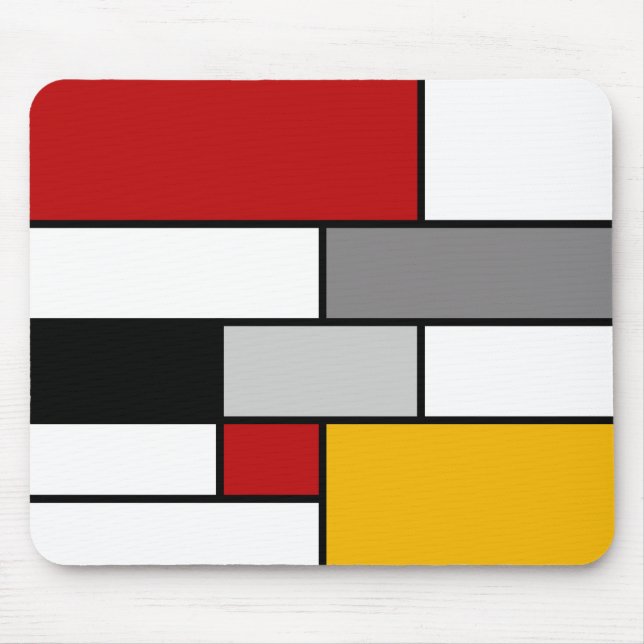 Farbenfrohe Mondrian-Inspiration Mousepad (Vorne)