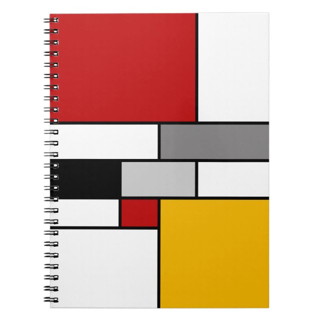 Farbenfrohe Mondrian-Inspiration Notizblock (Vorderseite)