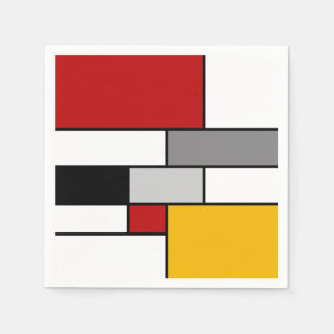 Farbenfrohe Mondrian-Inspiration Serviette