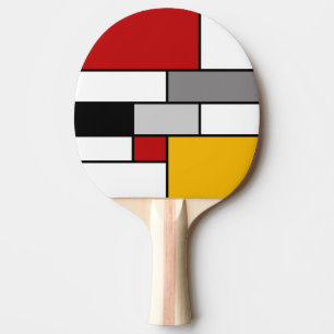 Farbenfrohe Mondrian-Inspiration Tischtennis Schläger